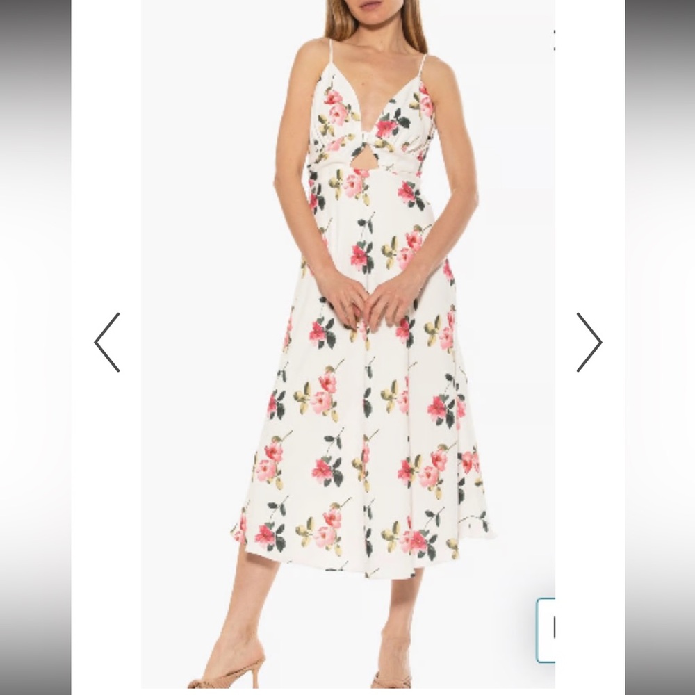 NWT Alexia Admor White and Pink Floral Dress size 4